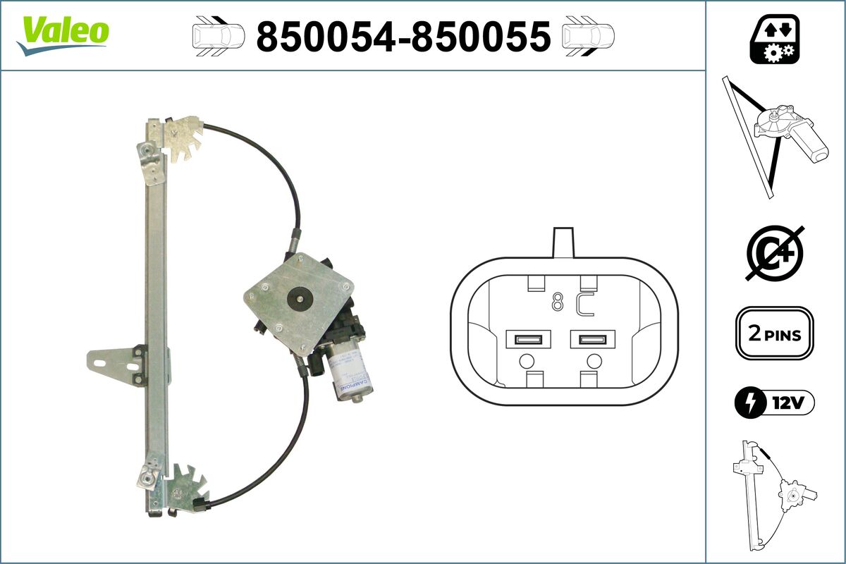 Mecanism actionare geam 850054 VALEO